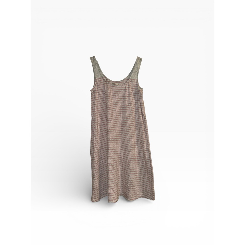 Faherty Women Striped Tank Dress XS Gray Pink Sleeveless Casual Everyday